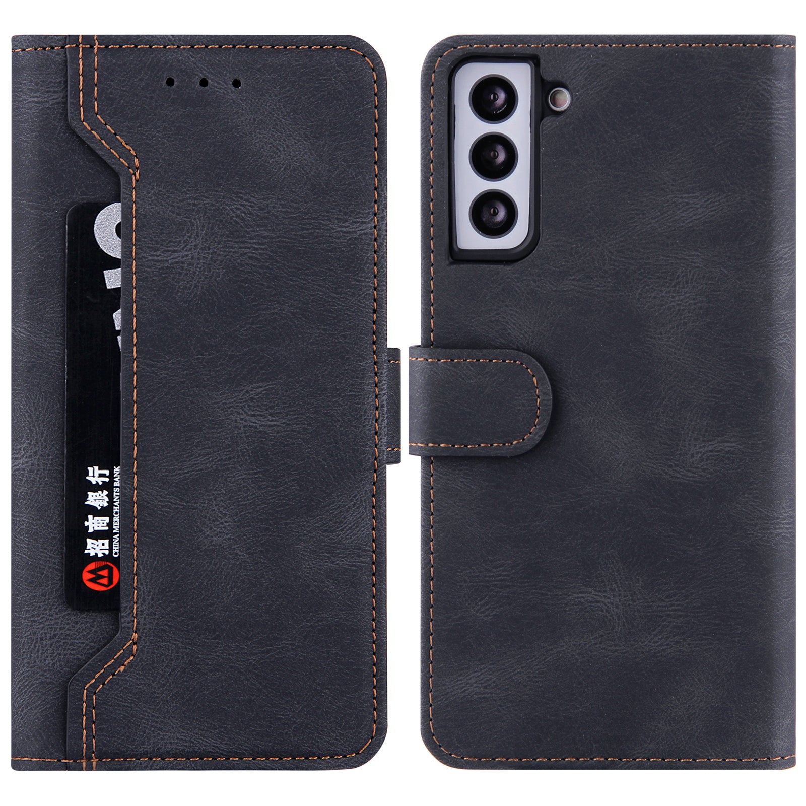 Stitching Wallet Phone Cover for Samsung Galaxy S23 PU Leather Outer Card Holder Phone Stand Case Stitching Wallet Phone Cover for Samsung Galaxy S23 PU Leather Outer Card Holder Phone Stand Case
